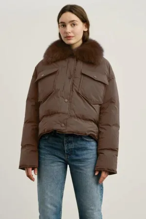 Charlie Down Jacket Brown