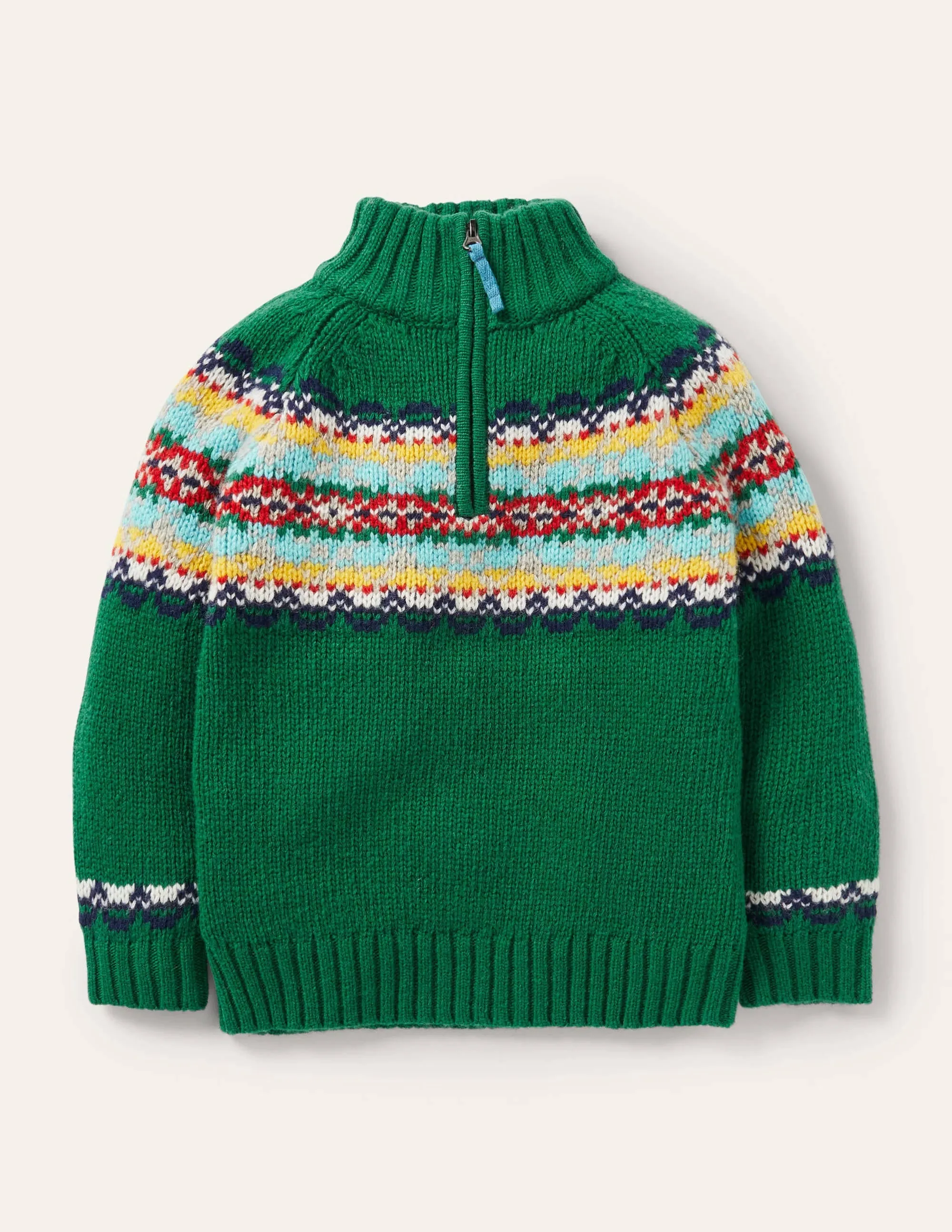 Half-zip Jumper-Highland Green Fair Isle