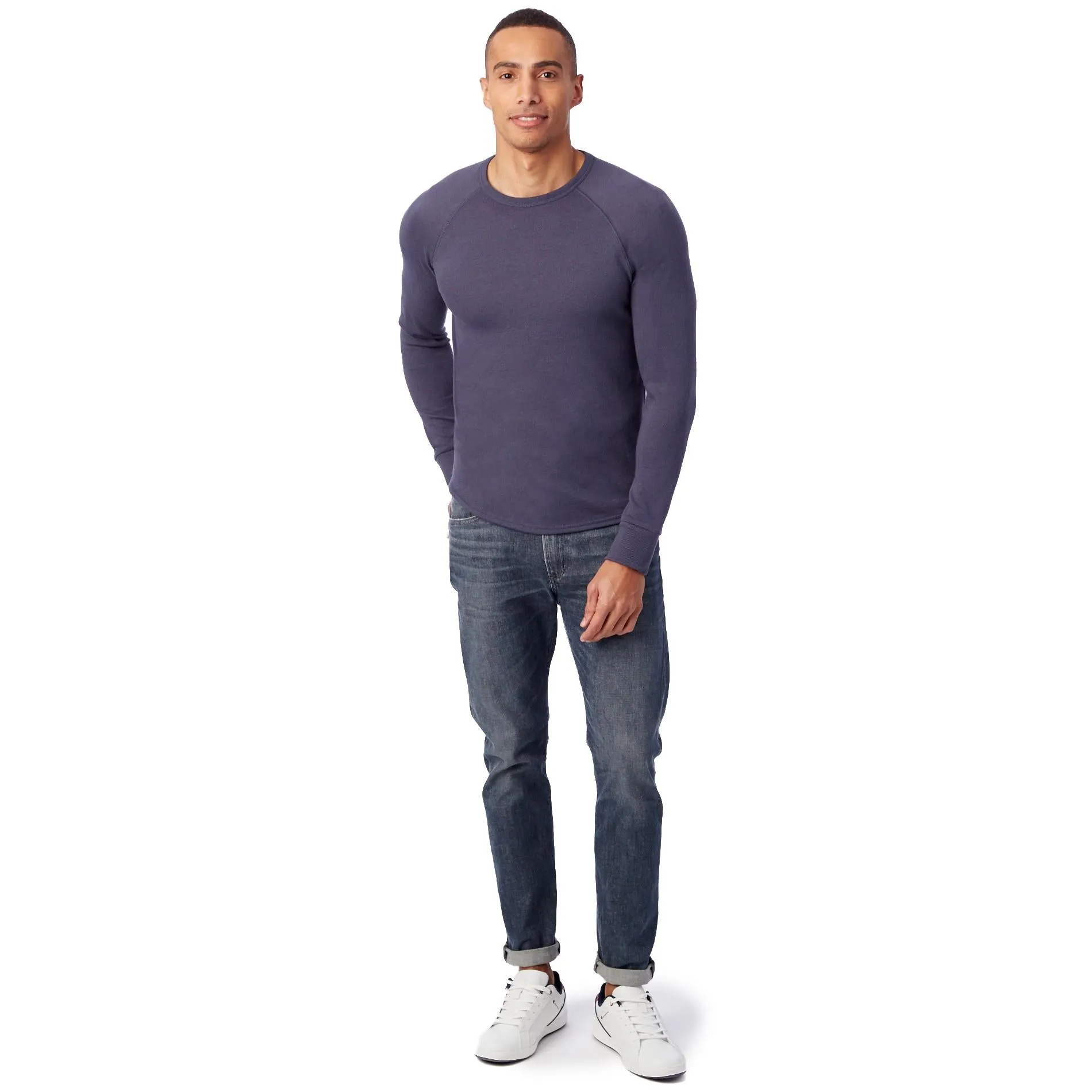 Kickback Vintage Heavy Knit Pullover Sweatshirt (Dark Navy)