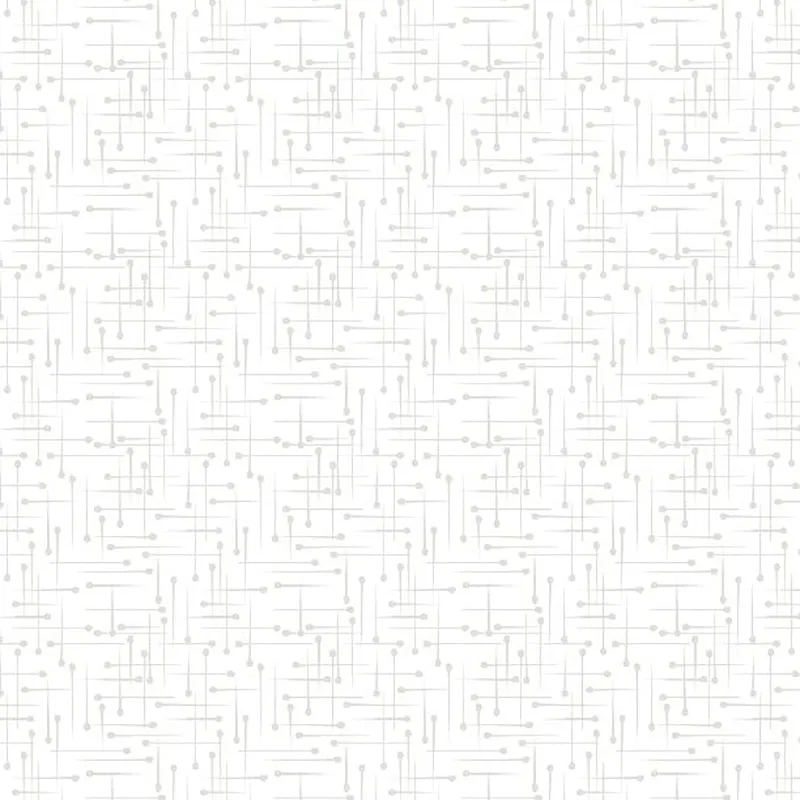 Sew Happy Collection White on White Pins Cotton Fabric 1817-39156-100